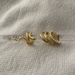 Gold Snake & 3 Hoop Hugger Set - Women Jewelry
